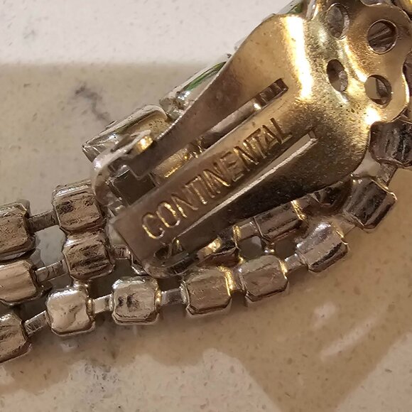 Vintage Rhinestone Waterfall Clip-on Earrings - Picture 6 of 6